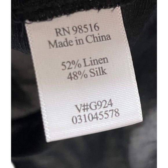 Coldwater Creek 2X Linen Silk Shirt Women's Size Black Button Up Tunic Top - Picture 4 of 4